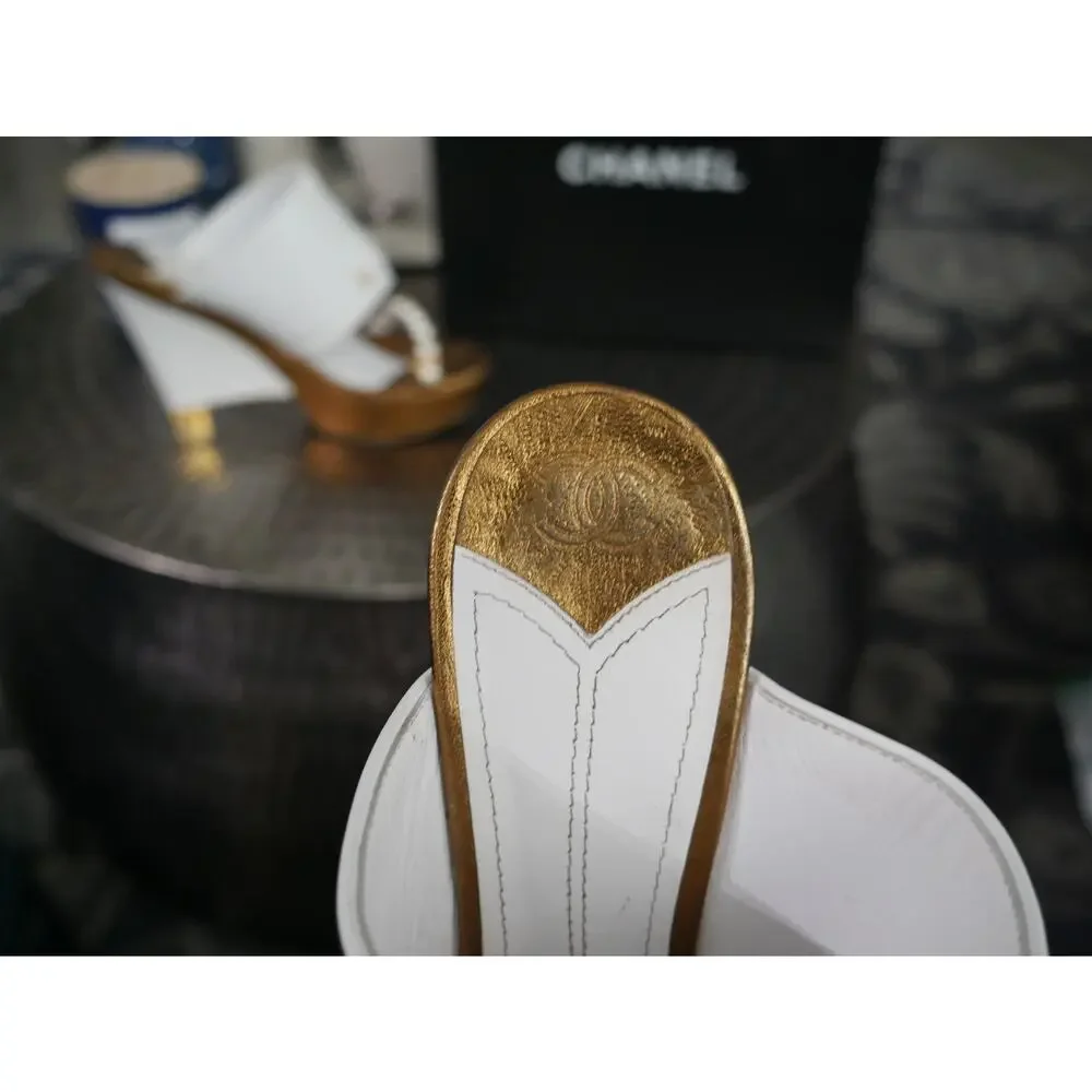 RARE 2 DIE 4 Chanel Pearl Tuxedo Heels! with box & paperwork 9